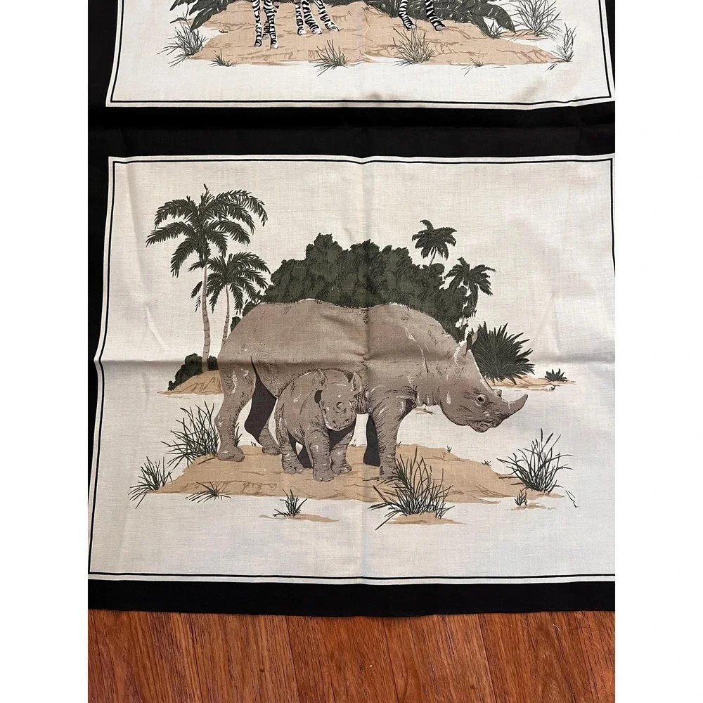 African Safari Wild Animals Fabric PANELS Ready to Sew Pillows Appliqué Quilts